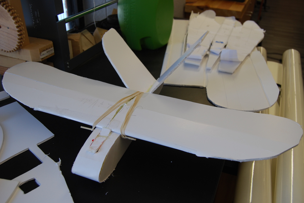 Partially finished student airplane 