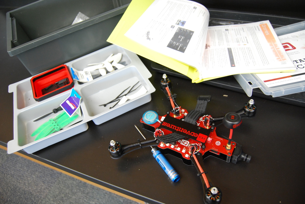 Assembled student drone ready for programing 